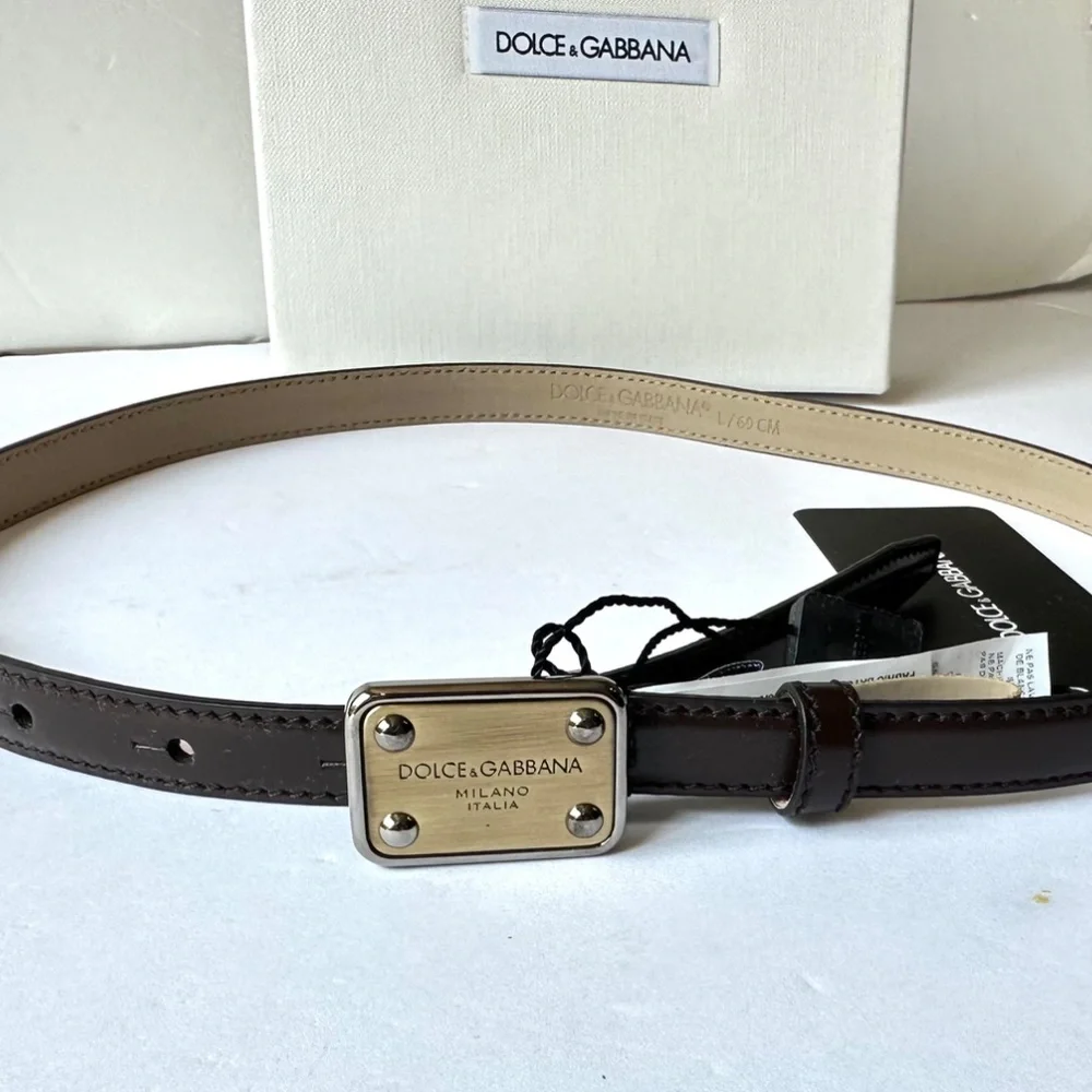 Dolce&Gabbana leather belt logo buckle size S 57cm